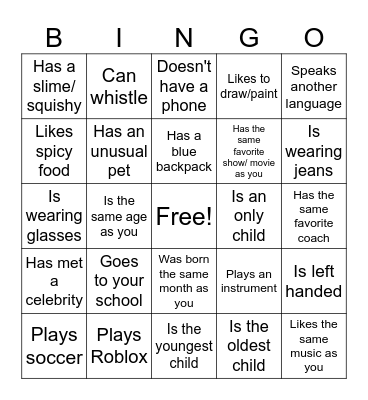 Find Someone Who... Bingo Card