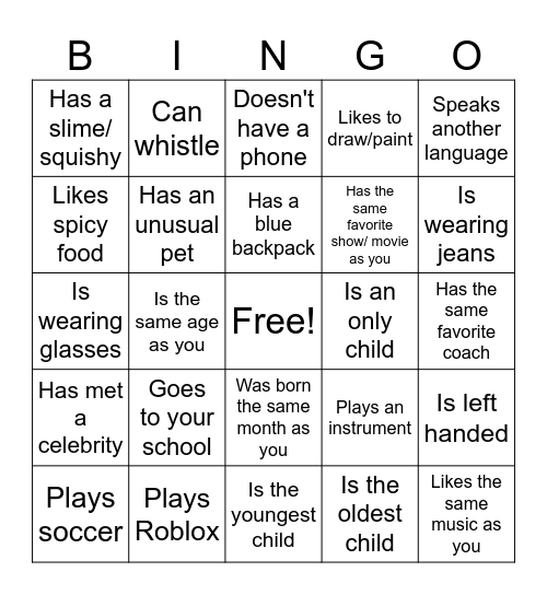 Find Someone Who... Bingo Card