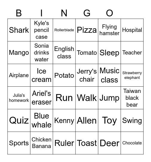 M309 Bingo Card