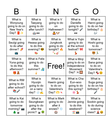 B17 L7 What is Key going to do tomorrow morning? 🍳😅 Bingo Card