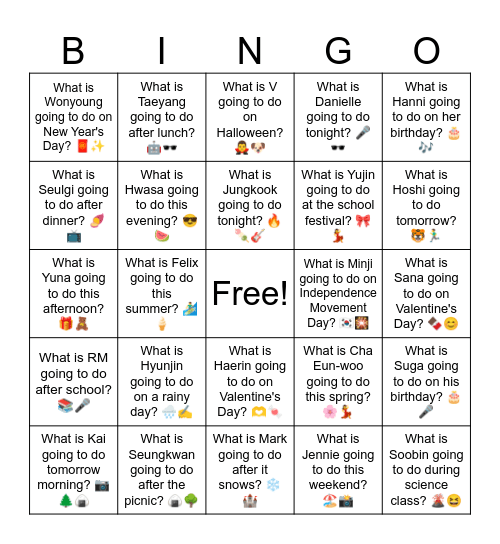 B17 L7 What is Key going to do tomorrow morning? 🍳😅 Bingo Card