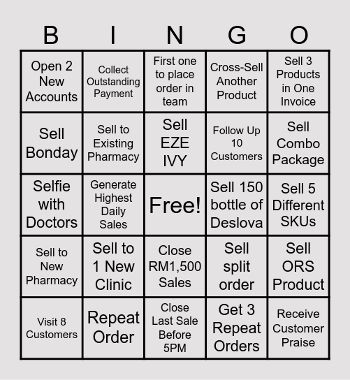 Synergy Bingo Game Bingo Card