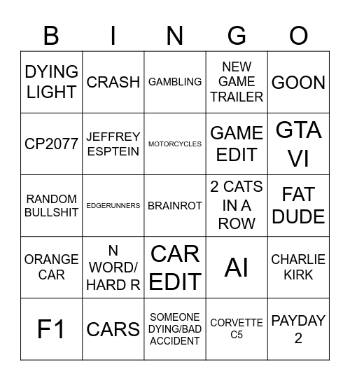 INSTAGRAM REELS BINGO Card