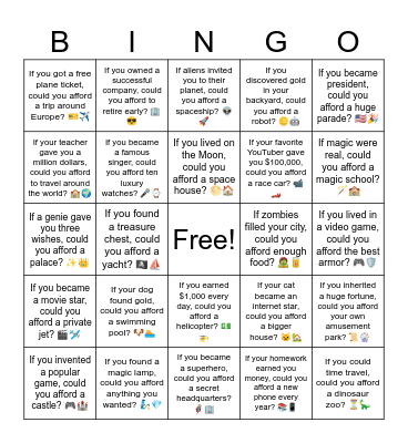 D1 L5 Afford to Bingo Card