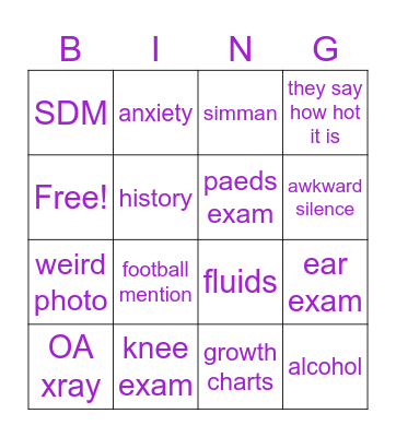 osce bingo two Bingo Card