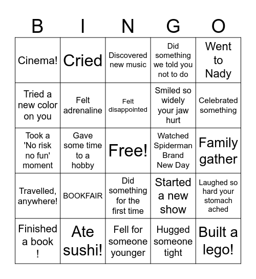 Esraa's 21st Bingo! Bingo Card