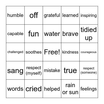 Game 1 - Letter "X" Bingo Card