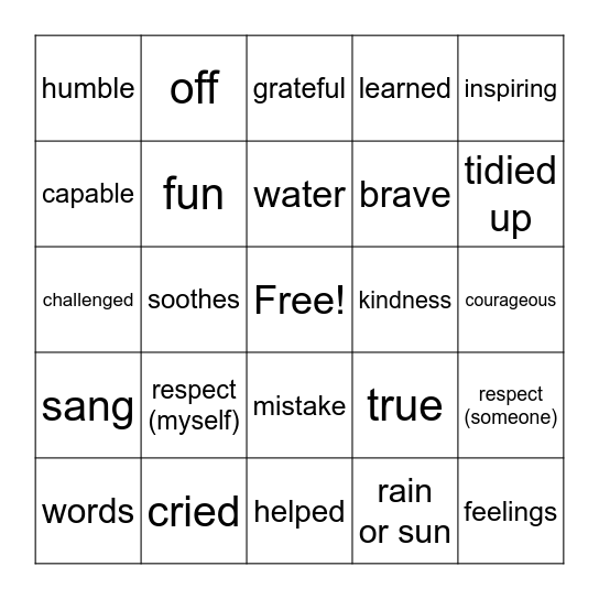 Game 1 - Letter "X" Bingo Card