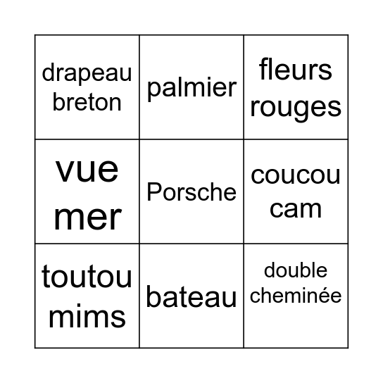 BINGO GEO Bingo Card
