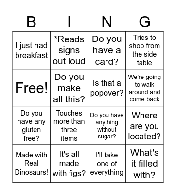 Farmers Market Bingo! Bingo Card