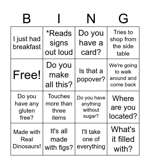 Farmers Market Bingo! Bingo Card