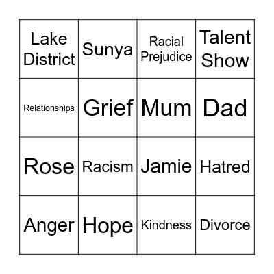 My Sister Lives on The Mantlepiece Bingo Card