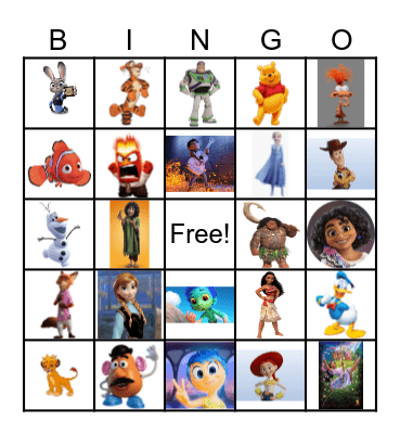 Disney BINGO Card