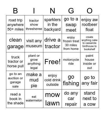 Bingo for the redneck in us all Bingo Card