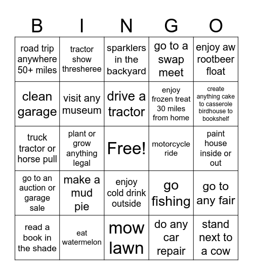 Bingo for the redneck in us all Bingo Card