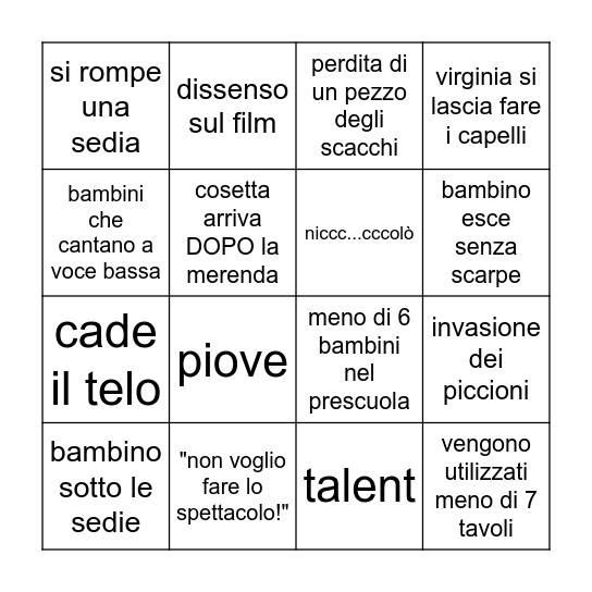 tgp bingo Card