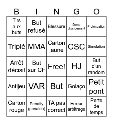 Football Bingo Card