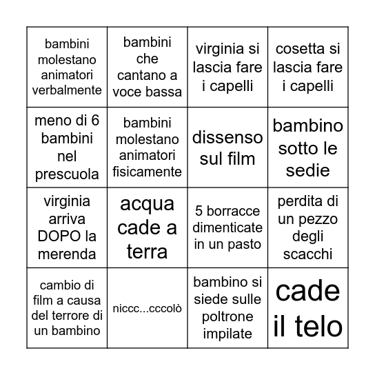 tgp bingo Card