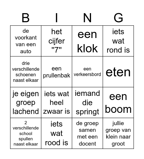 Maak een foto van.... Bingo Card