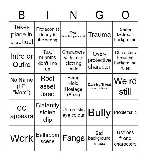 Gacha Life Bingo Board Bingo Card