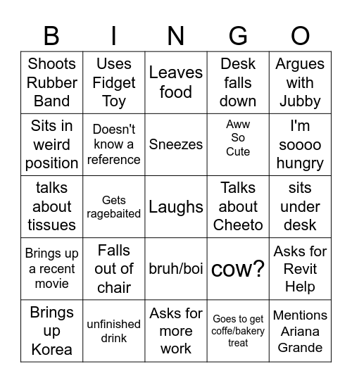 Christie Bingo Card