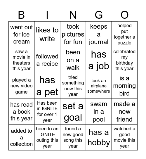 Signature Bingo! Bingo Card