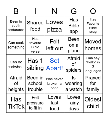 Human Bingo Card
