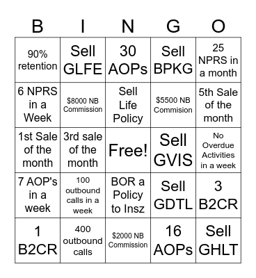 Benefits BINGO Card