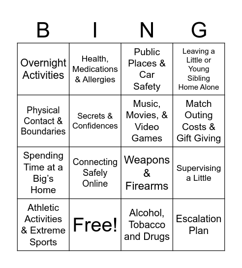 MST Safety Bingo Card