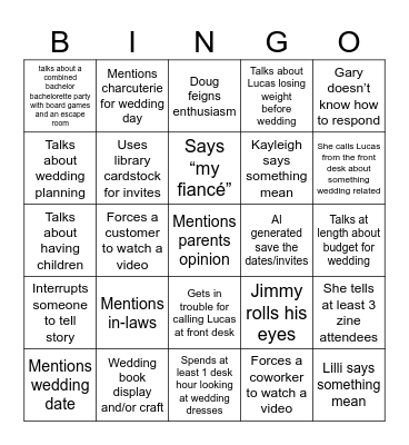 coworker engagement Bingo Card