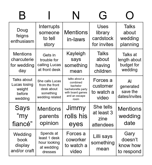 coworker engagement Bingo Card