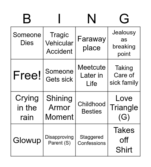 Movie Bingo Card