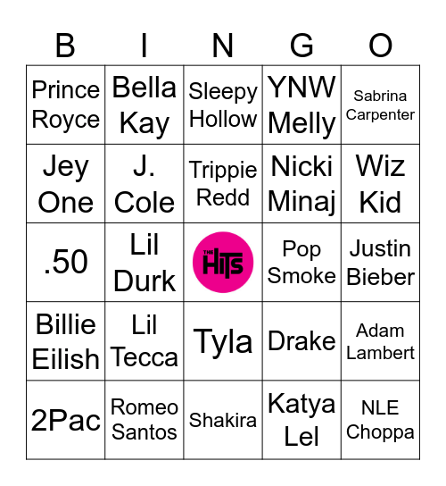 You Chose the Artists! Bingo Card