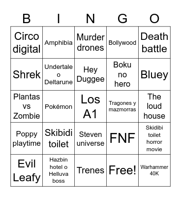 Fandoms autistas y religió concernale Bingo Card