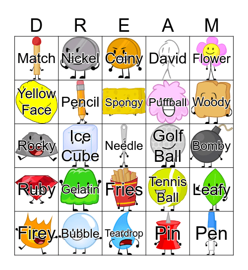 Battle For Dream Island Bingo Card