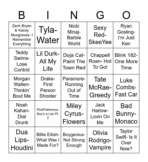 Radio Bingo Class of 2023 Bingo Card