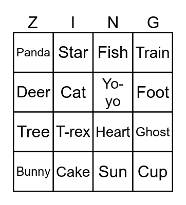 Cynthias Zingo board Bingo Card