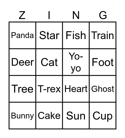 Cynthias Zingo board Bingo Card