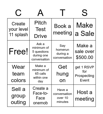 CATalyst Bingo Card