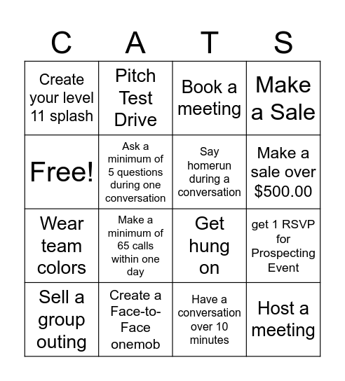 CATalyst Bingo Card