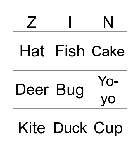 Loren zingo board Bingo Card