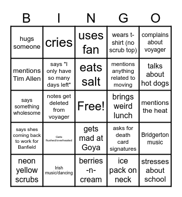 Ashton Bingo Card