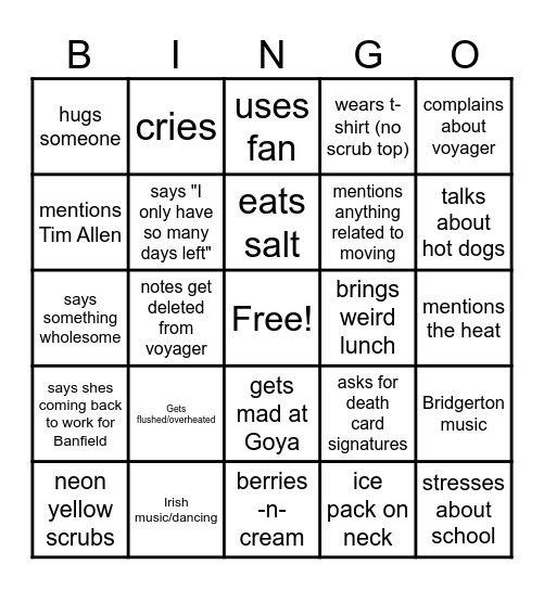 Ashton Bingo Card