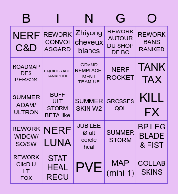 S9 BINGO Card