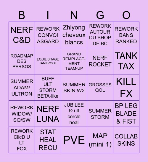 S9 BINGO Card