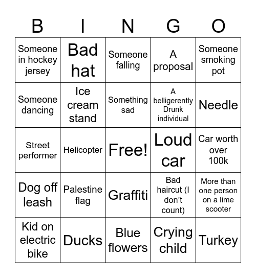 First date 7/10/26 bingo Card