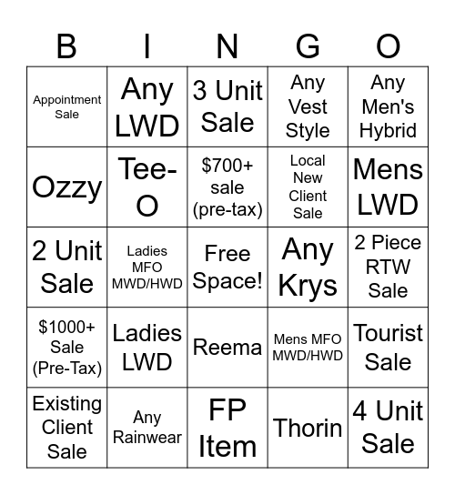 JULY JUMP Bingo Card