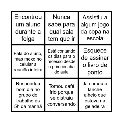 Bingo SJ Bingo Card