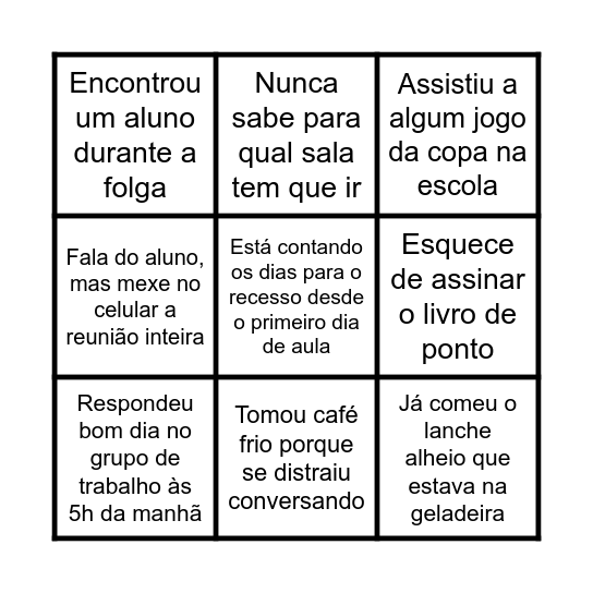 Bingo SJ Bingo Card