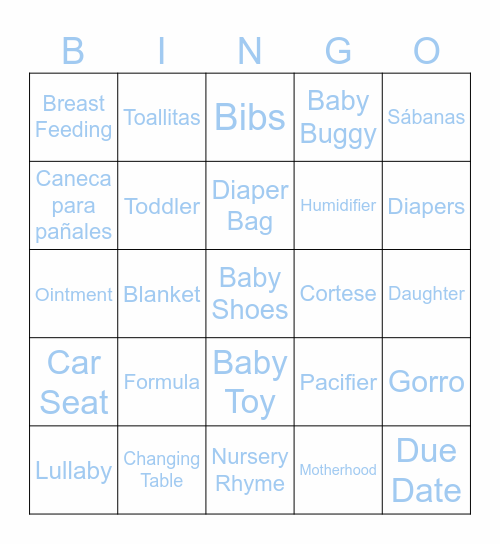 A Little Wild One Baby Shower Bingo Card